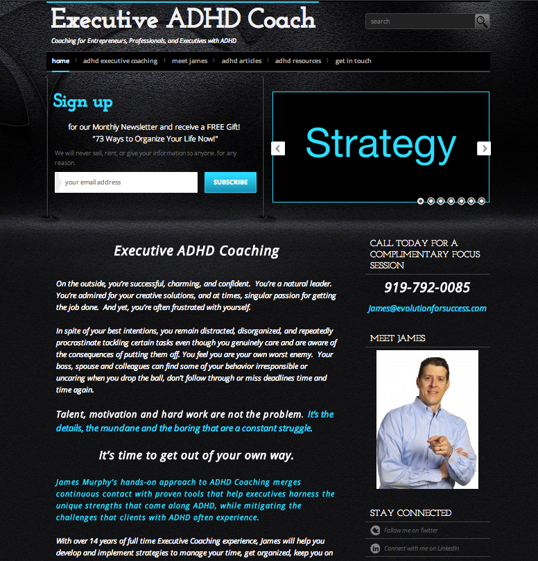 Website design for an ADHD coaching site